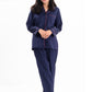 Women Navy & Pink Printed Cotton Relaxed Sleeping Suit
