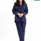 Women Navy & Pink Printed Cotton Relaxed Sleeping Suit