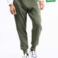 Men Olive Fleece Slim Joggers