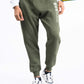 Men Olive Fleece Slim Joggers