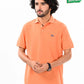 Men's Orange Iconic Mesh Regular Fit Short Sleeve Polo Shirt