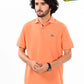 Men's Orange Iconic Mesh Regular Fit Short Sleeve Polo Shirt