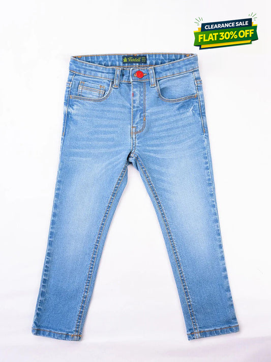 Turtell Kids Light Blue Washed Slim Fit Jeans