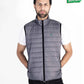 Men Grey Quilted Short Body Slim-Fit Gilet Puffer Jacket