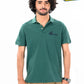 Men's Dark Green Iconic Mesh Regular Fit Short Sleeve Polo Shirt