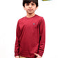 Kids Burgundy Terry Full Sleeve Sweatshirt