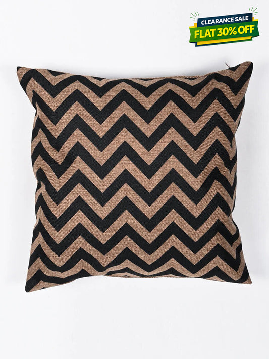 Zig Zag Pattern Jute Cushion Cover