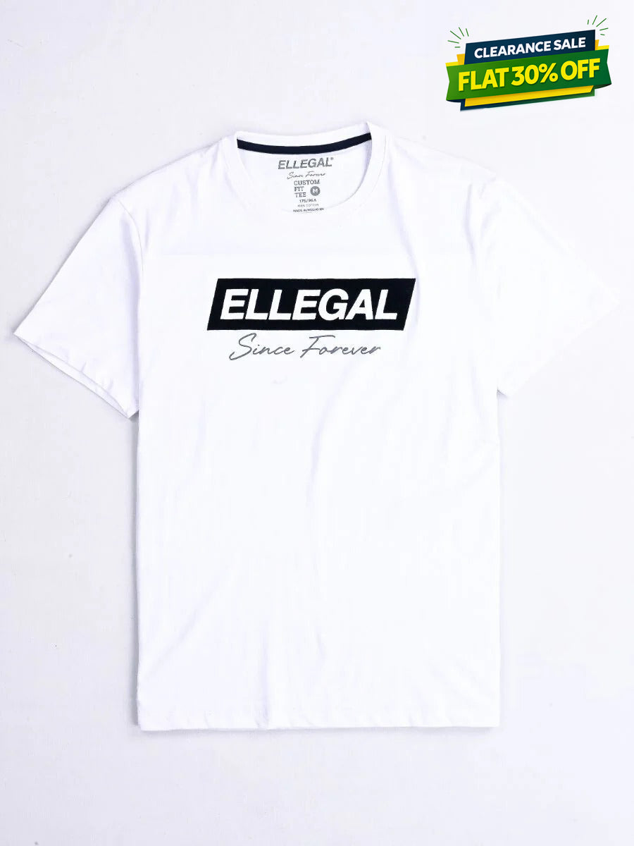 SF Flock White Cotton Tee Shirt