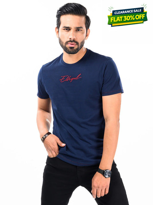 Cally Round Bottom Cotton Tee Shirt - Norwich Navy