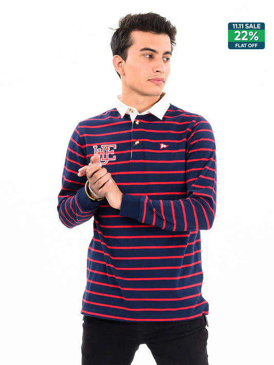 Men's Red/Blue Rugby Shirt