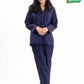 Women Navy & Pink Printed Cotton Relaxed Sleeping Suit