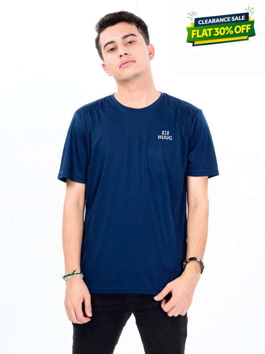 Men’s Navy Blue Custom Fit Crew Neck T-Shirt