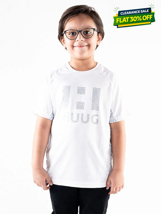 Kids White Short Sleeve T-Shirt Crew Neck