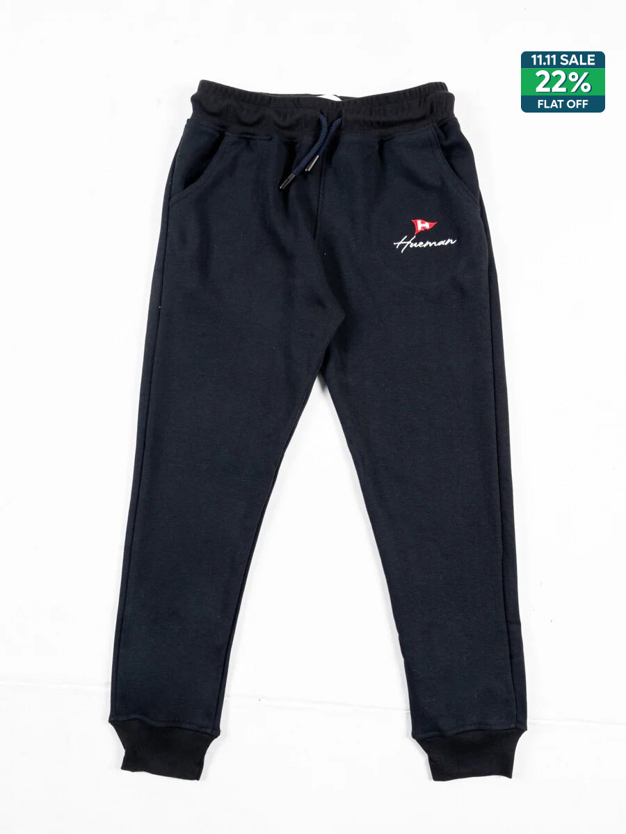 Kids Black Terry Slim Joggers