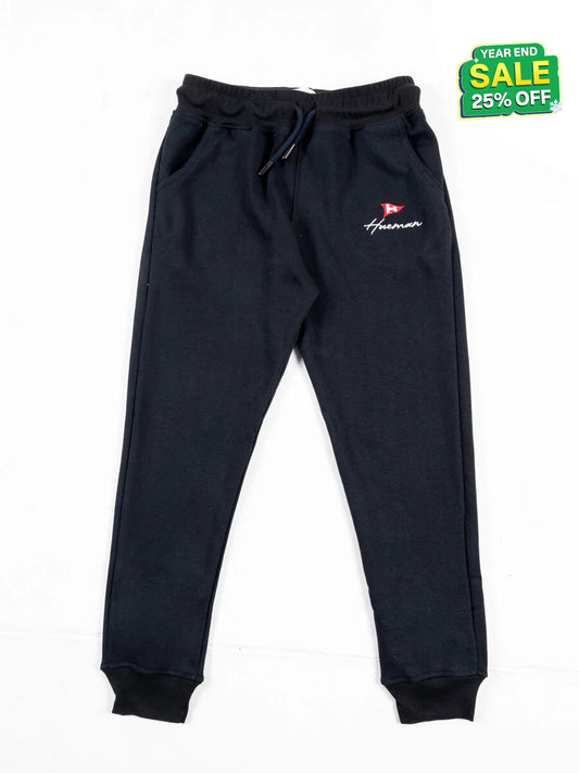 Kids Black Terry Slim Joggers
