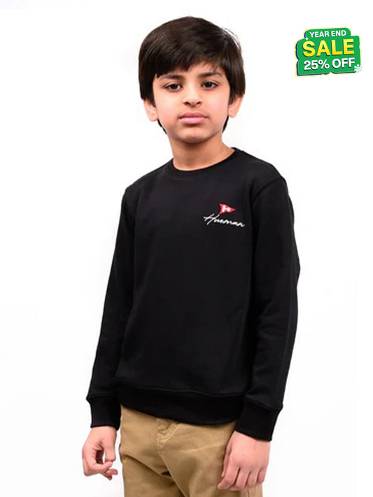 Kids Black Terry Sweatshirt
