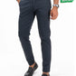 Men Space Blue Slim Fit Stretch Chino Pant
