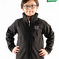 Black Stand Up Collar Soft Shell Kids Jacket