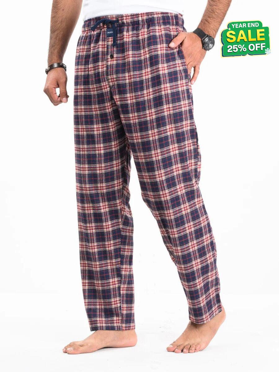 Flannel Plaid Maroon/Navy Relaxed Winter Pajamas