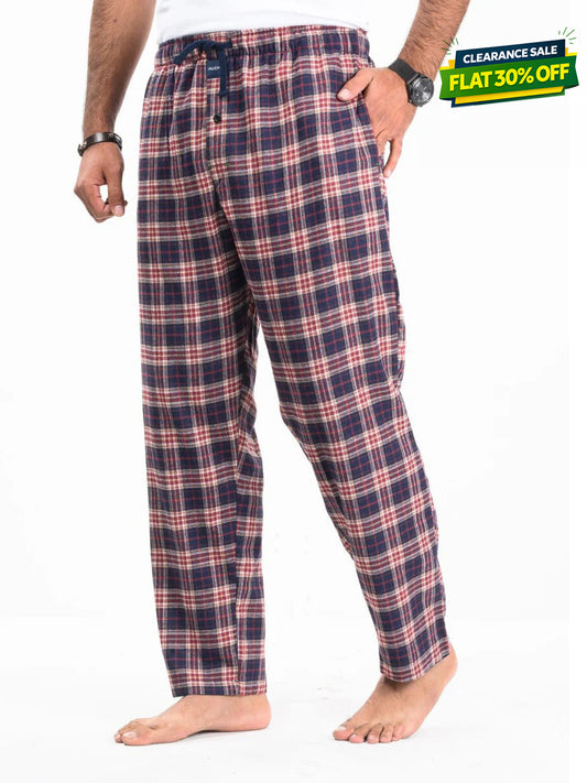 Flannel Plaid Maroon/Navy Relaxed Winter Pajamas