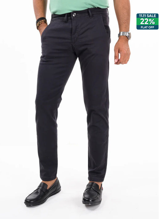 Men's Charcoal Slim Fit Stretch Chino Pant