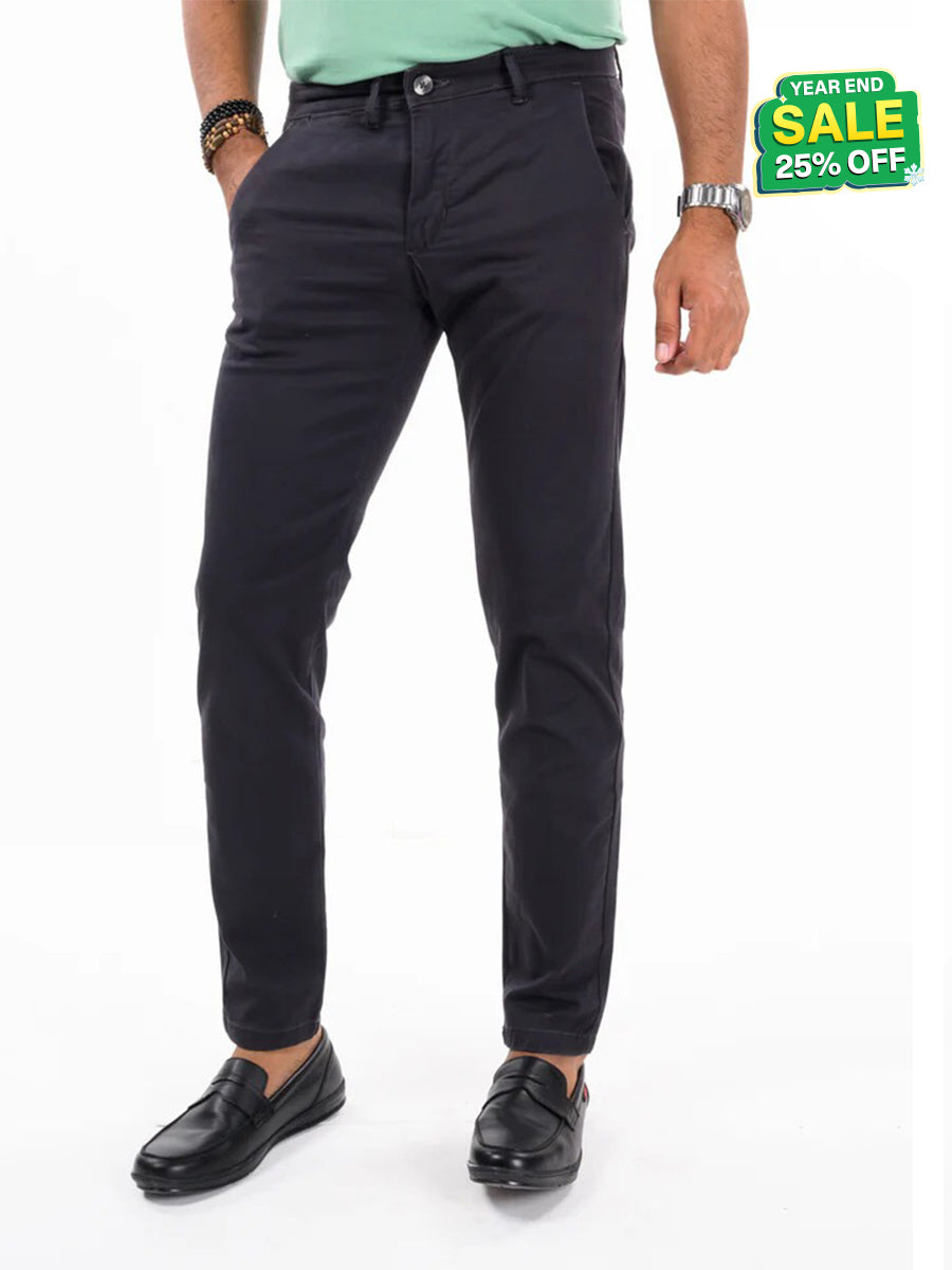 Men's Charcoal Slim Fit Stretch Chino Pant