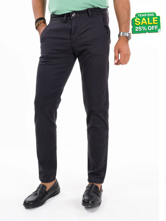 Men's Charcoal Slim Fit Stretch Chino Pant