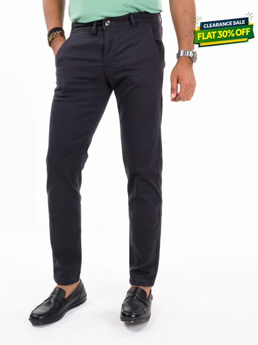 Men's Charcoal Slim Fit Stretch Chino Pant