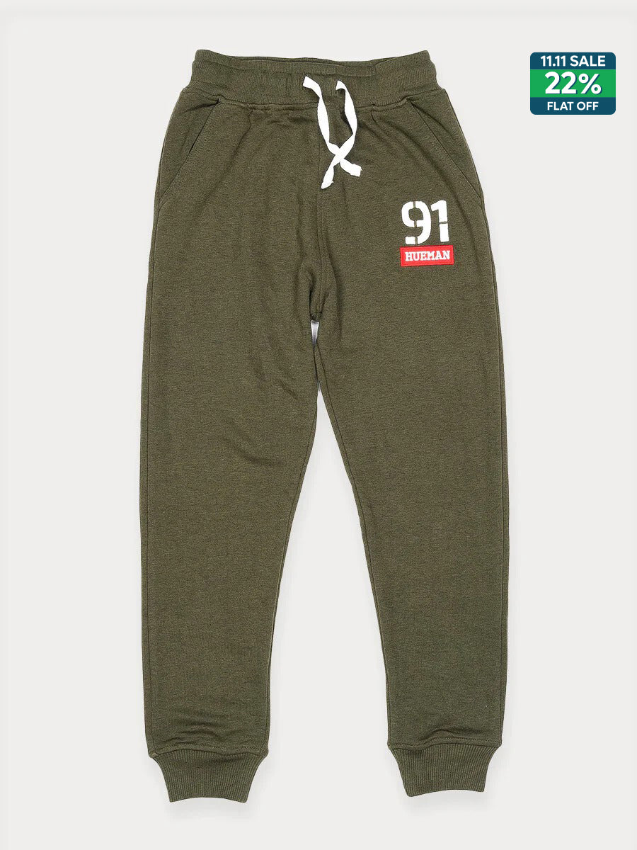 Boys Olive Terry Slim Joggers