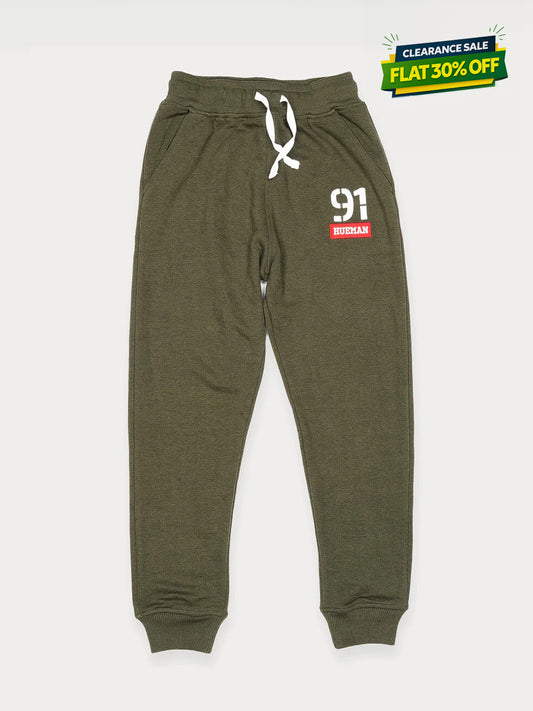 Boys Olive Terry Slim Joggers