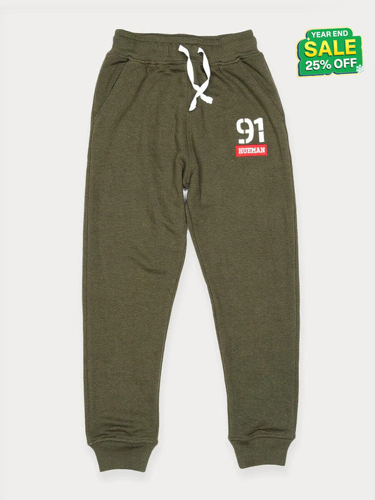 Boys Olive Terry Slim Joggers