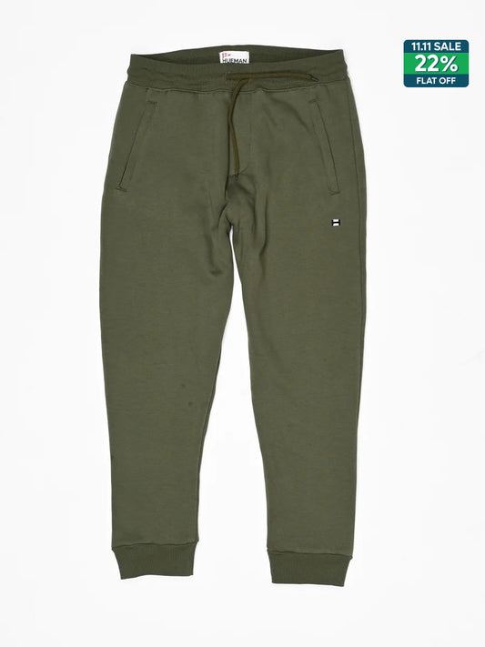 Men Olive Slim-Fit Joggers