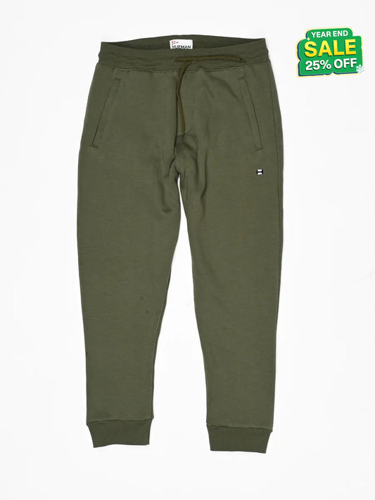 Men Olive Slim-Fit Joggers