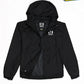 Black Hooded Windbreaker Jacket