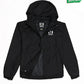 Black Hooded Windbreaker Jacket