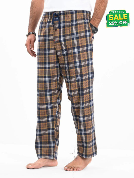 Flannel Plaid Brown/White Relaxed Winter Pajama