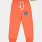 Boys Orange Fleece Slim Joggers