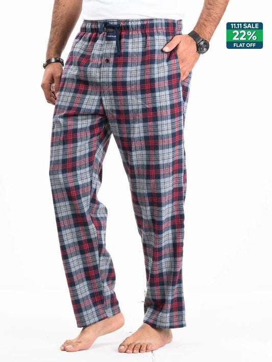 Flannel Plaid Red/Grey Double Lining Relaxed Winter Pajama