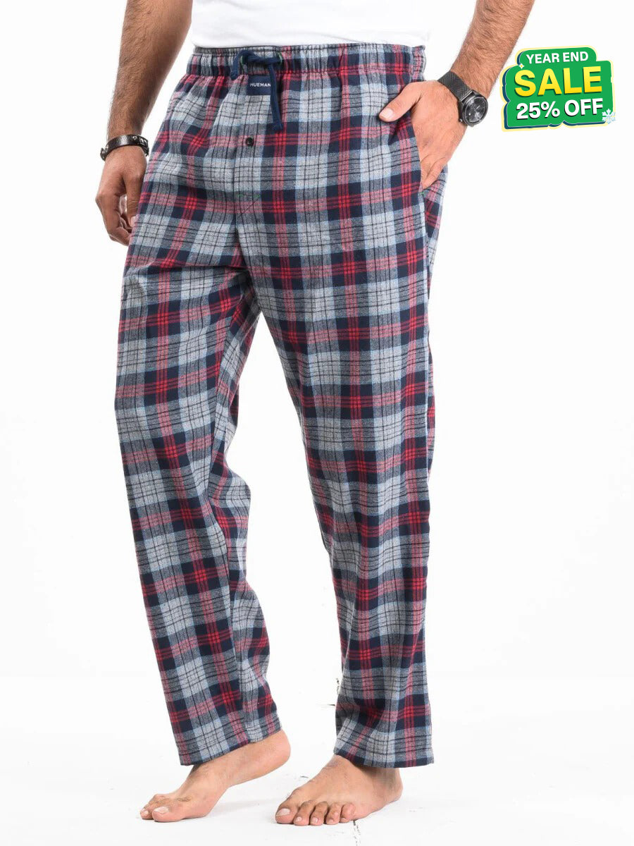 Flannel Plaid Red/Grey Double Lining Relaxed Winter Pajama