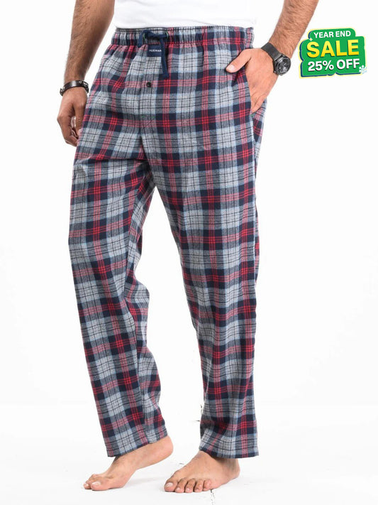 Flannel Plaid Red/Grey Double Lining Relaxed Winter Pajama