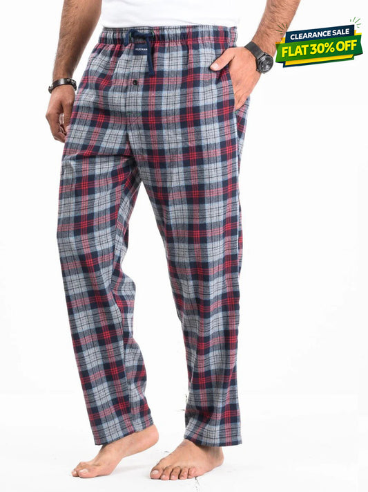 Flannel Plaid Red/Grey Double Lining Relaxed Winter Pajama