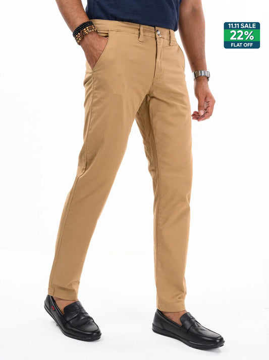 Men's Khaki Slim Fit Stretch Chino Pant