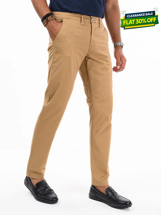 Men's Khaki Slim Fit Stretch Chino Pant