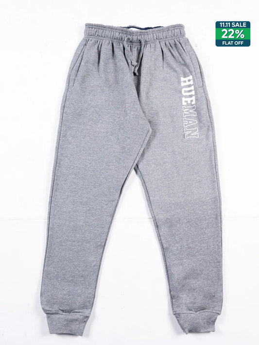 Men Grey Fleece Slim Joggers
