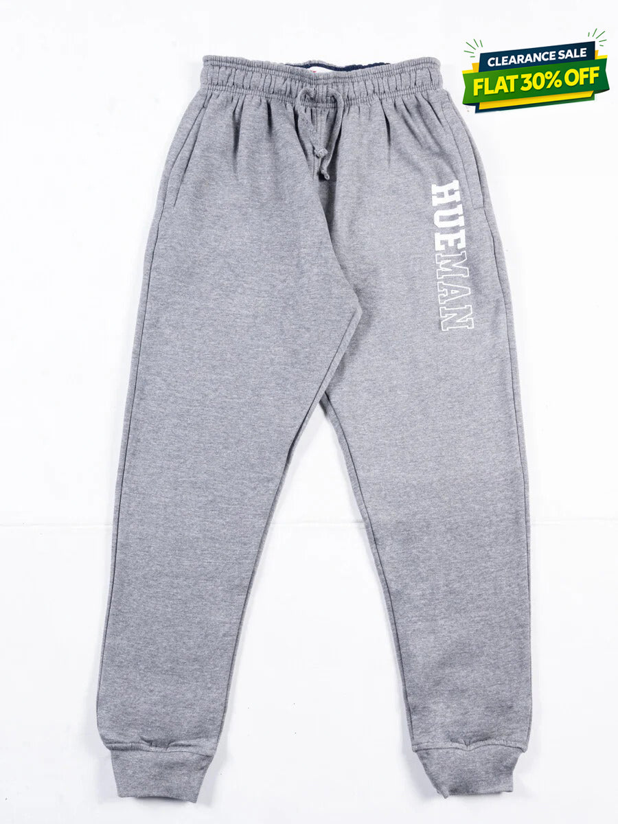 Men Grey Fleece Slim Joggers