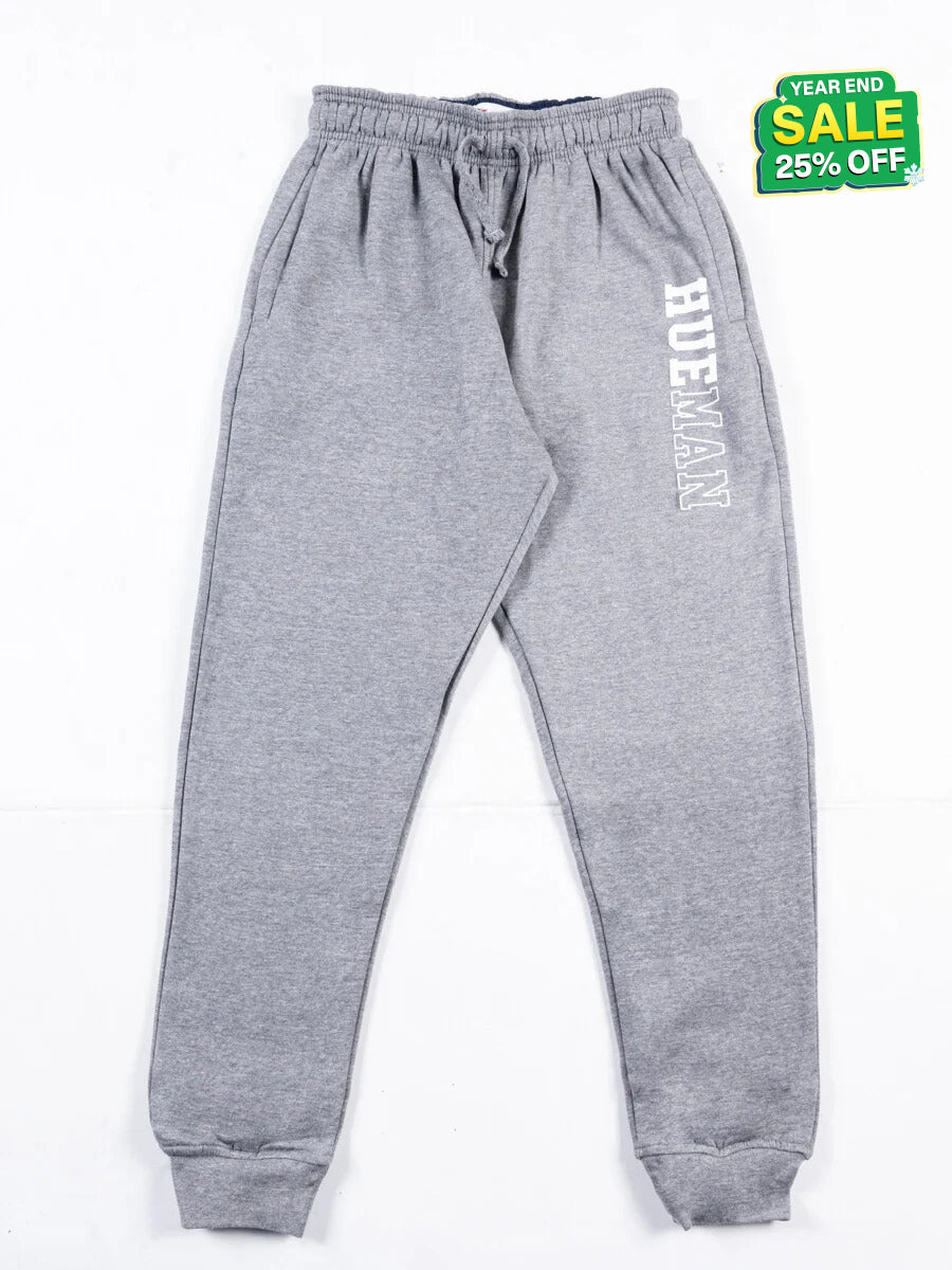 Men Grey Fleece Slim Joggers