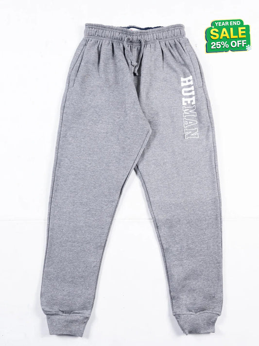 Men Grey Fleece Slim Joggers