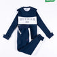 Kids Navy Blue and White Sweat Suit