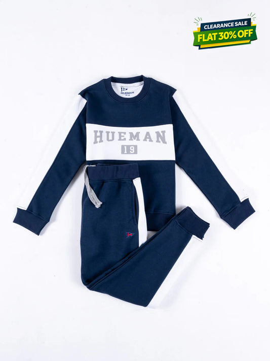 Kids Navy Blue and White Sweat Suit