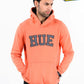 Orange Men Fleece Hooded Sweatshirt